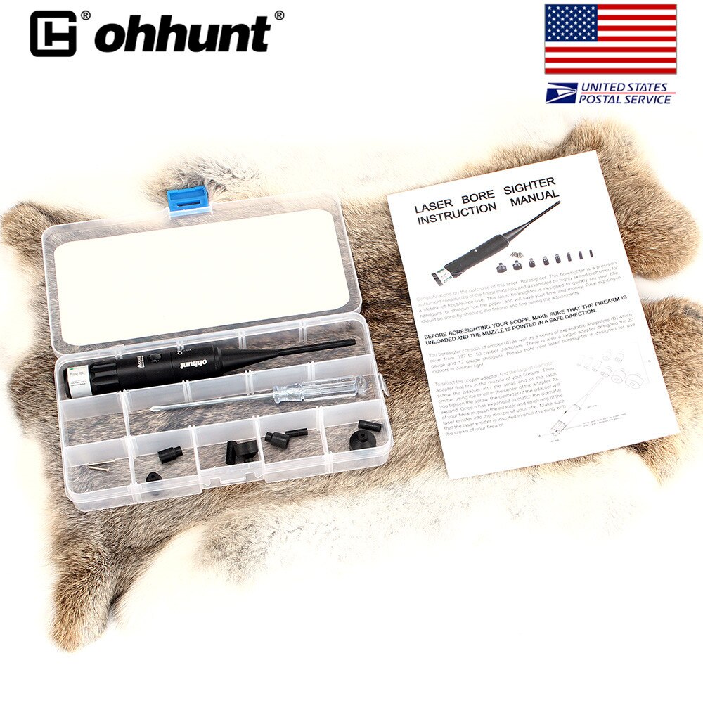 SHIP FROM USA ohhunt Green Laser Bore Sight kit with On/Off Switch for .22 to .50 Caliber Scope Rifles Handgun - Image 4