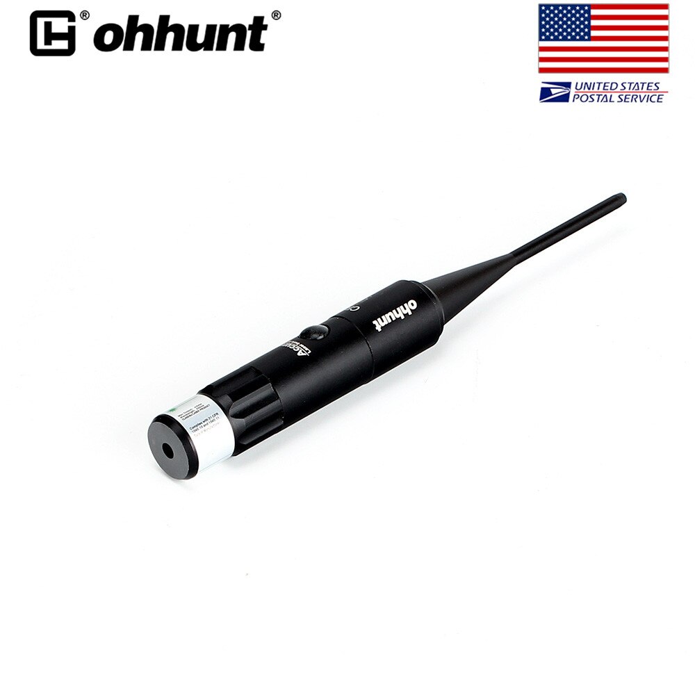 SHIP FROM USA ohhunt Green Laser Bore Sight kit with On/Off Switch for .22 to .50 Caliber Scope Rifles Handgun
