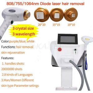 Skin Rejuvenation 808nm 755nm 1064nm Diode Laser Hair Removal Beauty Machine