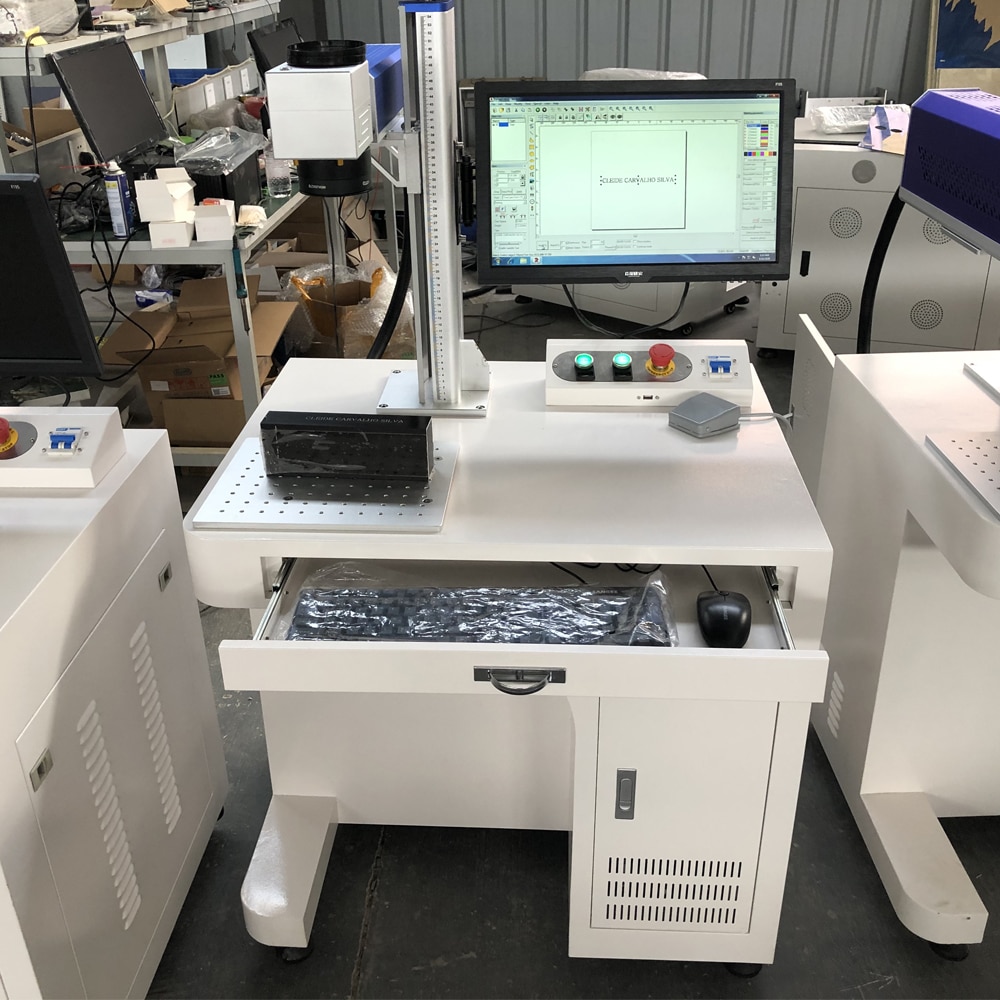 Small Business Metal Fiber Laser Record Machine 300*300mm Raycus Module EZCAD Software Silver Gold Jewelry Cutting Machine