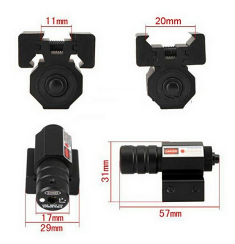 Small Red/Green Dot Laser Sight with 50-100 Meters Range 635-655nm for Pistol Adjustable 11mm 20mm Picatinny Rail