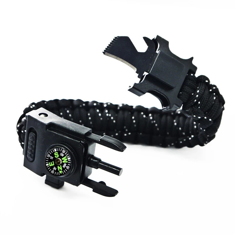 Survival Paracord Bracelet LED Multi-function Bracelet Survive Outdoor Emergency 550 Paracord 4mm Camping Hiking Rscue Hand Rope - Image 2