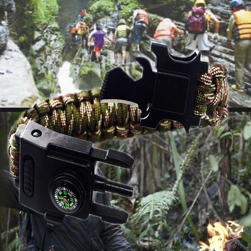 Survival Paracord Bracelet LED Multi-function Bracelet Survive Outdoor Emergency 550 Paracord 4mm Camping Hiking Rscue Hand Rope - Image 5