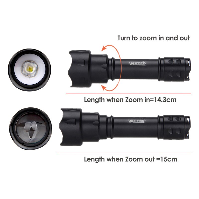 T20 400 Yard Zoomable Weapon Gun light Red Lanterna Airsoft Rifle arma Flashlight Pistol Scout Light Torch Hunting Pictinny Rail - Image 4