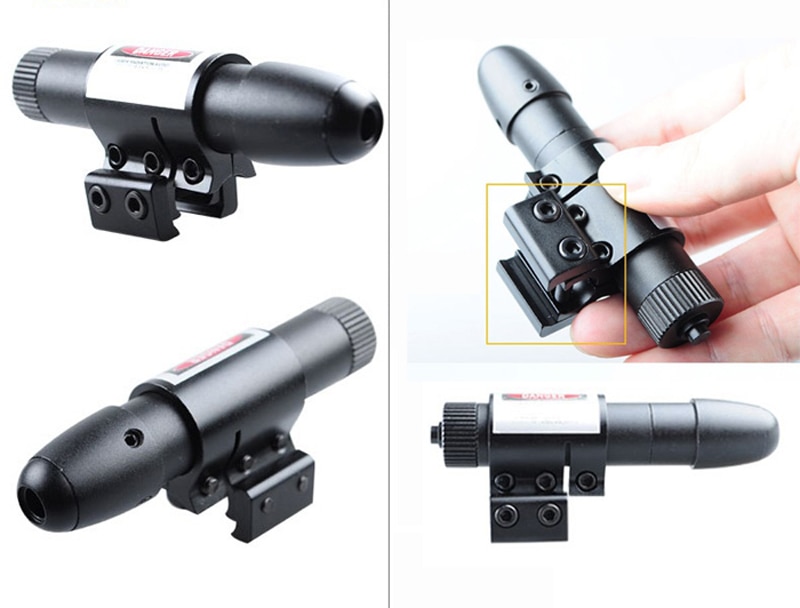 Tactical Adjustable 5mW Green Laser Sight Scope Green Laser Designator For Hunting Riflescope Dual Rail Mount.