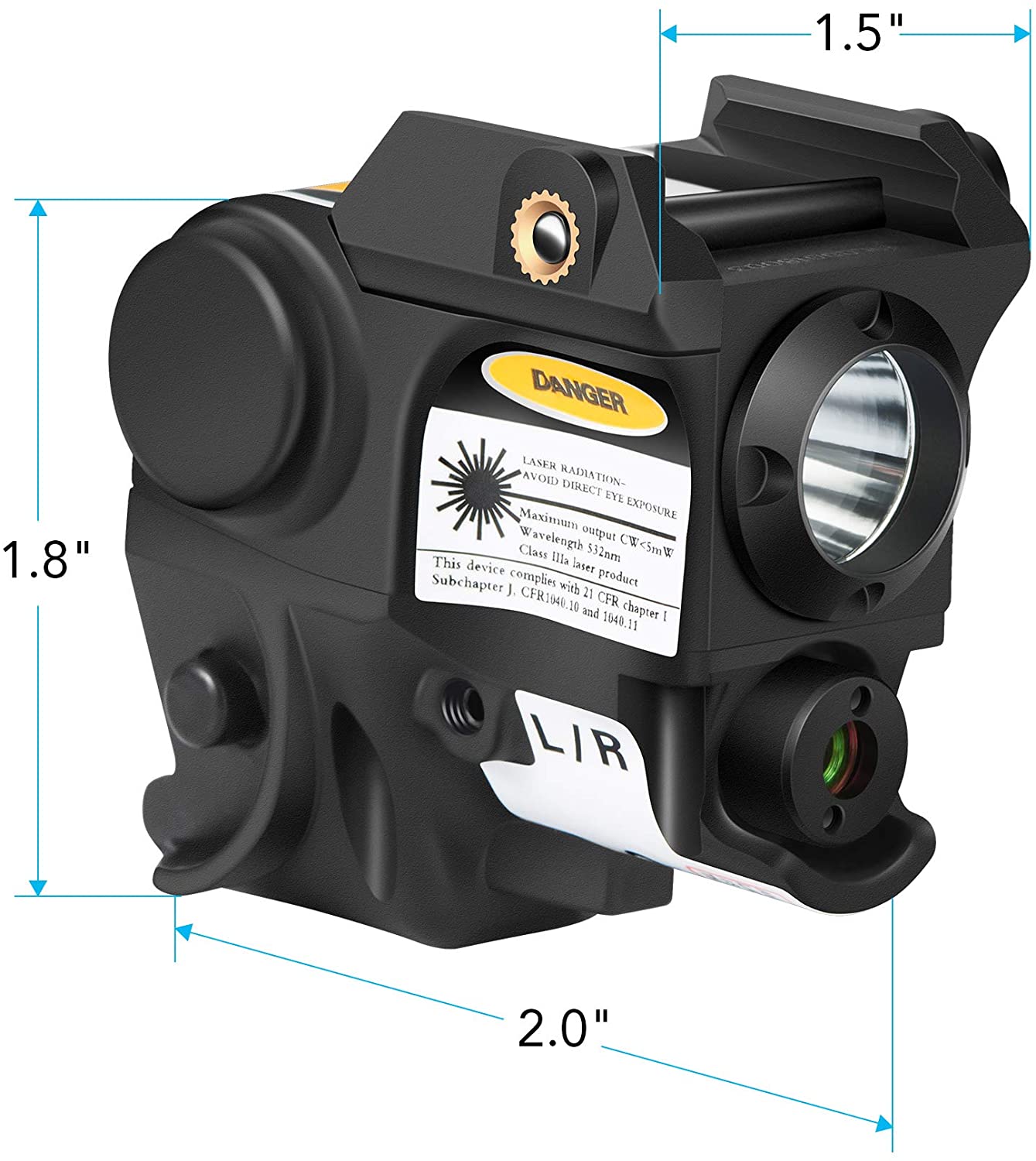 Tactical Compact Pistol Weapon Gun Light with Green Laser Sight Combo Picatinny Rail Sight for Taurus G2c Glock 17 18c 19 21 - Image 2