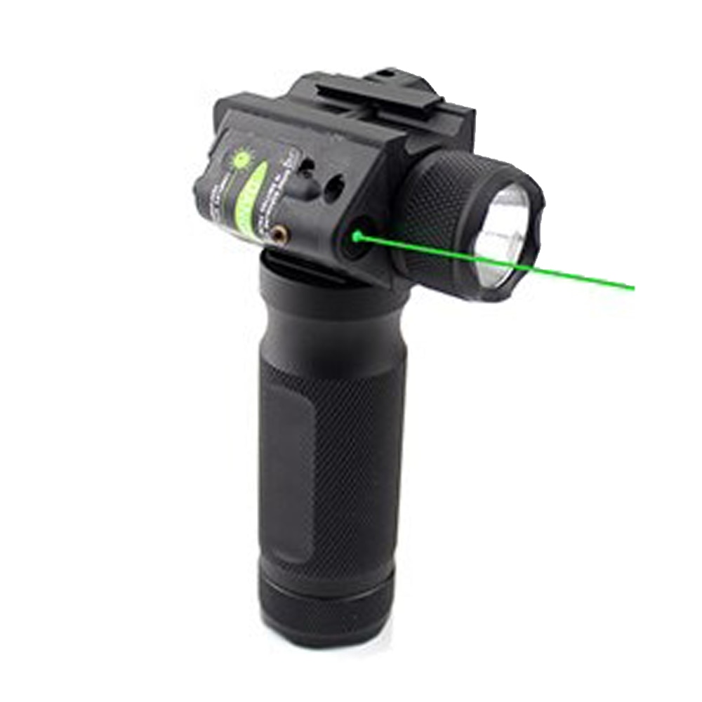 Tactical Fore Grip Light LED Flashlight With Red Green Laser Sight Modification Replacement For 20mm Picatinny or Weaver Rail.