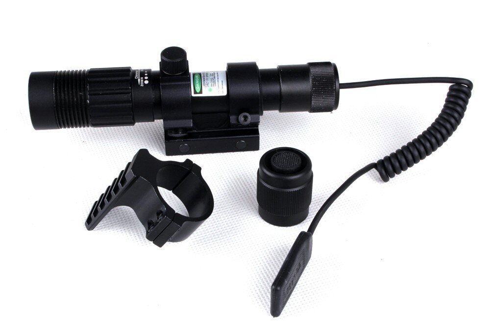 Tactical Green Laser Sight Adjustable Beam Dia Green Laser Flashlight Designator Illuminator Hunting Laser with 20mm Base Mount - Image 2