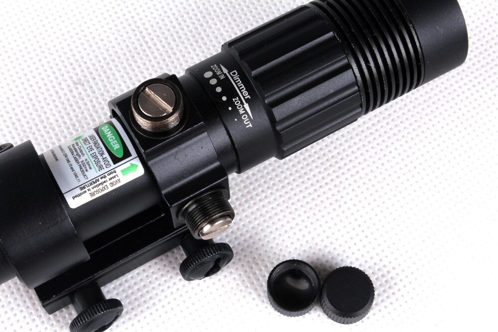 Tactical Green Laser Sight Adjustable Beam Dia Green Laser Flashlight Designator Illuminator Hunting Laser with 20mm Base Mount - Image 5