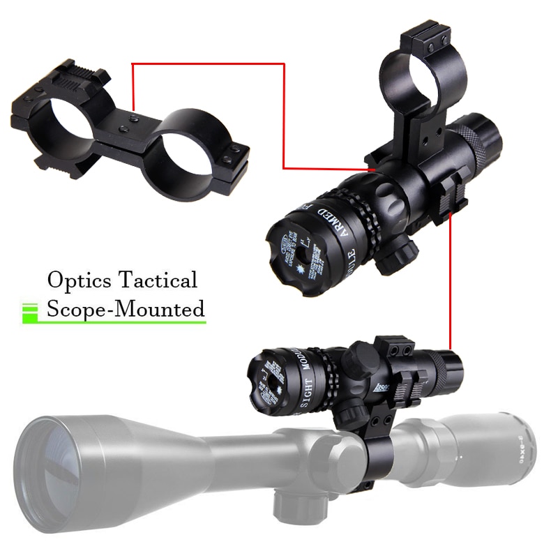 Tactical Green/Red Hunting Dot Laser Sight Rail Barrel Scope Mount 8 Type Rifle Clip Remote Pressure Switch CR123A USB Charger - Image 4
