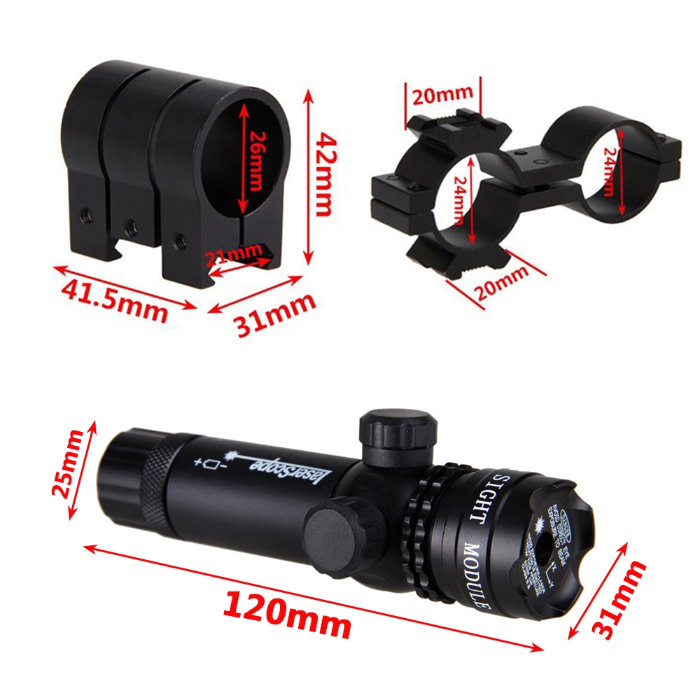 Tactical Green/Red Hunting Dot Laser Sight Rail Barrel Scope Mount 8 Type Rifle Clip Remote Pressure Switch CR123A USB Charger - Image 5