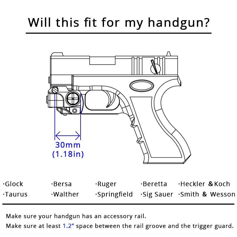 Tactical Handgun Green Red IR Infrared Laser Sight For Taurus G2C Pistol 1911 With 20mm Weaver/Picatinny Sig Sauer P320 - Image 4