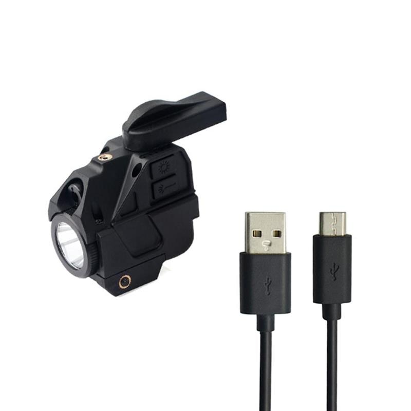 Tactical LED Weapon Light With Green Laser Sight Flashlight Magnetic Charging Internal Combo Usb Rechargeable For Pistol Hunting - Image 3