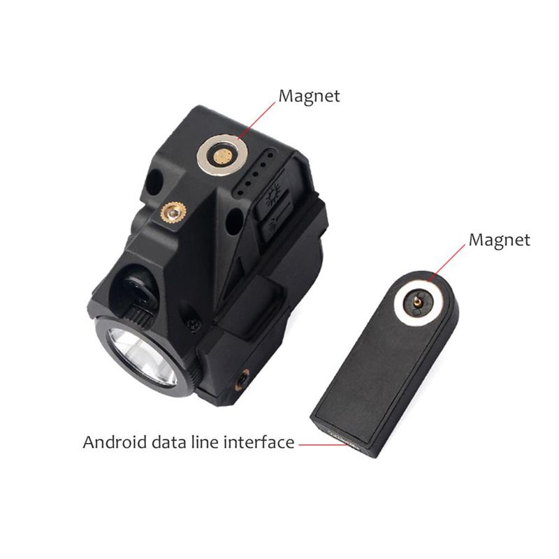 Tactical LED Weapon Light With Green Laser Sight Flashlight Magnetic Charging Internal Combo Usb Rechargeable For Pistol Hunting - Image 4