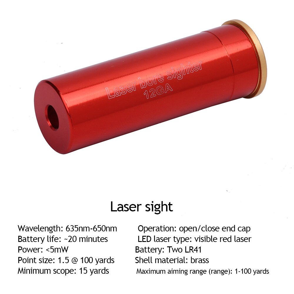 Tactical Red Dot Laser Bore Sight CAL.308 .223 30-06 CAL7.62x39 7.62X54 12GA Cartridge Sights for Hunting Red Laser Boresighter