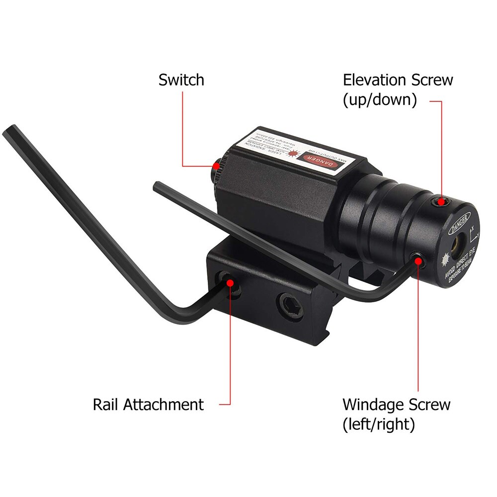 Tactical Red Dot Laser Sight Scope with Adjustable 11mm 20mm Picatinny Rail Mount Rifle Pistol Airsoft Hunting Gun Accessories - Image 2