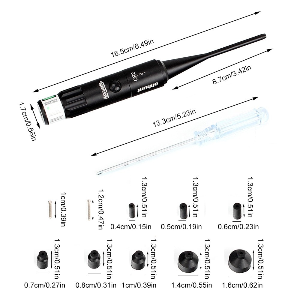 Tactical Red/Green Dot Laser Bore Sighter Scope Calibrator for .177 to .50 Caliber Handgun Rifle Shotgun Hunting Boresighter - Image 5