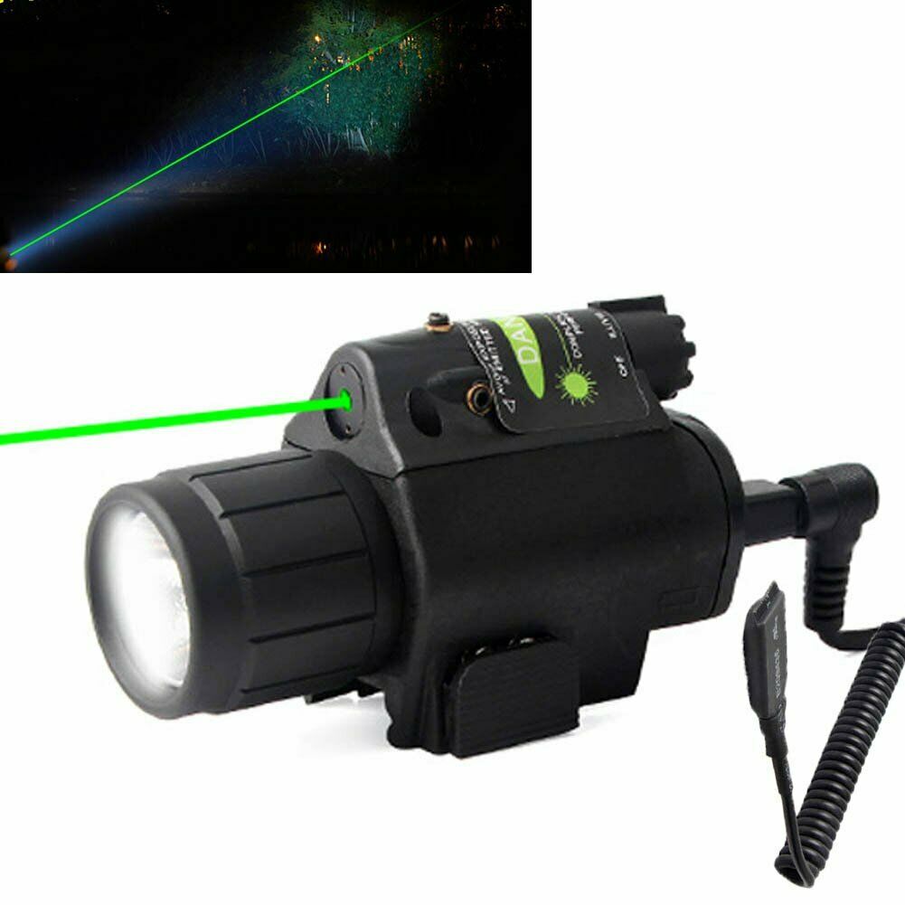 Tactical Red/Green Laser Sight Scope With CREE LED Flashlight Combo 20mm Rail Airsoft - Image 4