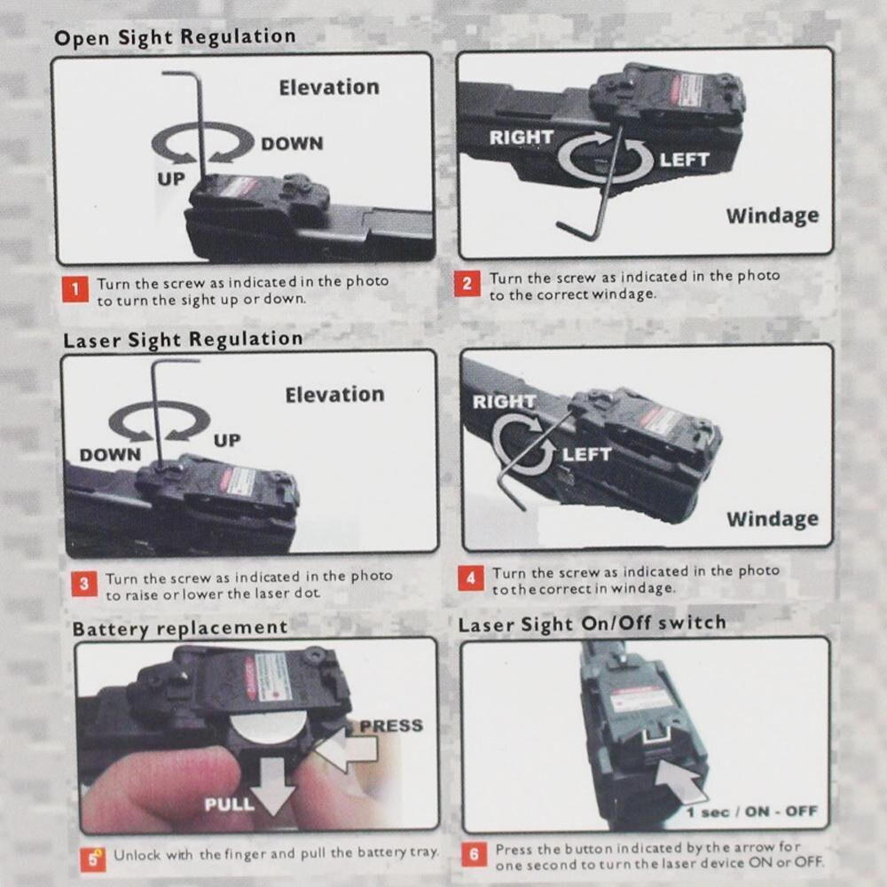 Tactical Red Laser Sight Mini Rear Sight Laser For Airsoft KWA KSC Glock 17 18C 22 34 Pistol Iron Rear Sight For Hunting
