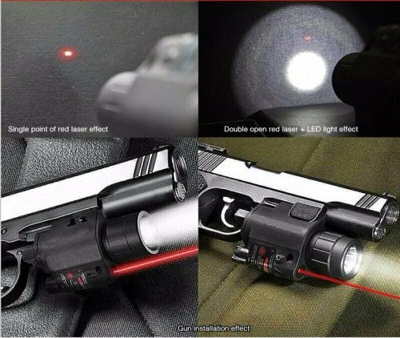 Tactical Red Laser Sight Scope With CREE LED Flashlight Combo 20mm Rail Airsoft - Image 2