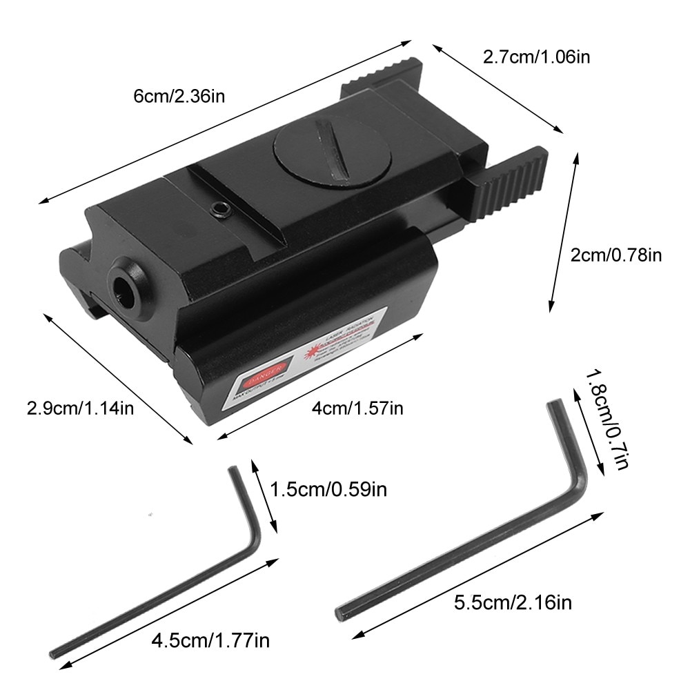 Tactical Red Laser Sight Scope with 20mm Picatinny Weaver Hunting Rail For Rifle Pistol Handgun Gun Red Dot Scope - Image 4