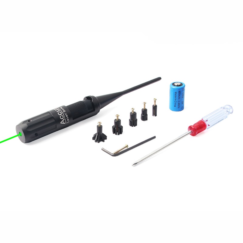 Tactical Windage Elevation Adjustable Green Dot Laser Boresighter Bore Sight Kit for All .22 to .50 Caliber Pistols Rifles - Image 2