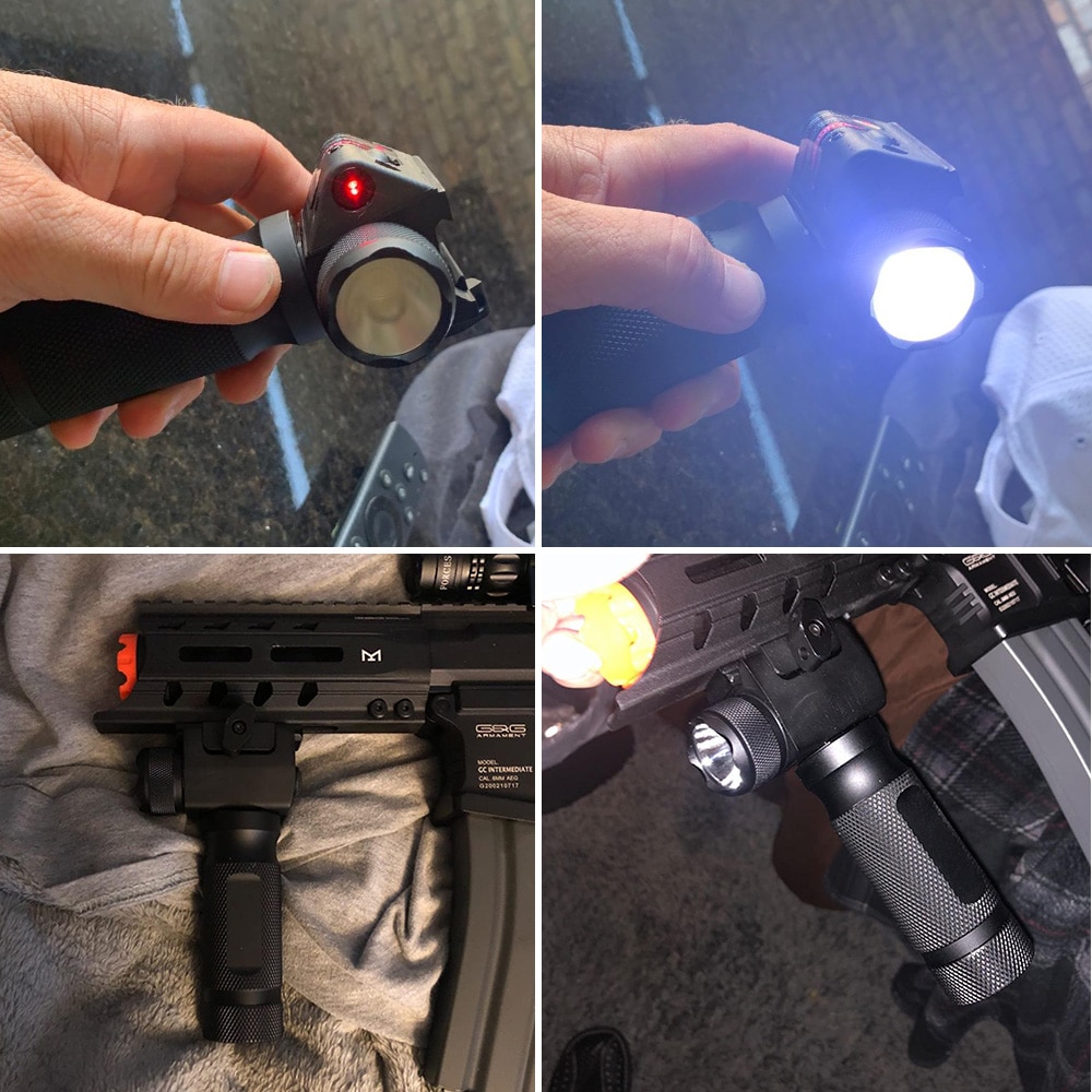 Tactical combination all-in-one vertical grip front fork strobe flashlight and red / green laser sight - Image 5