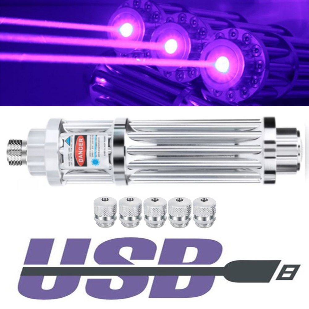 The most powerful blue laser USB rechargeable laser flashlight high-power can focus blue laser burning/candle/match/cigarette - Image 3