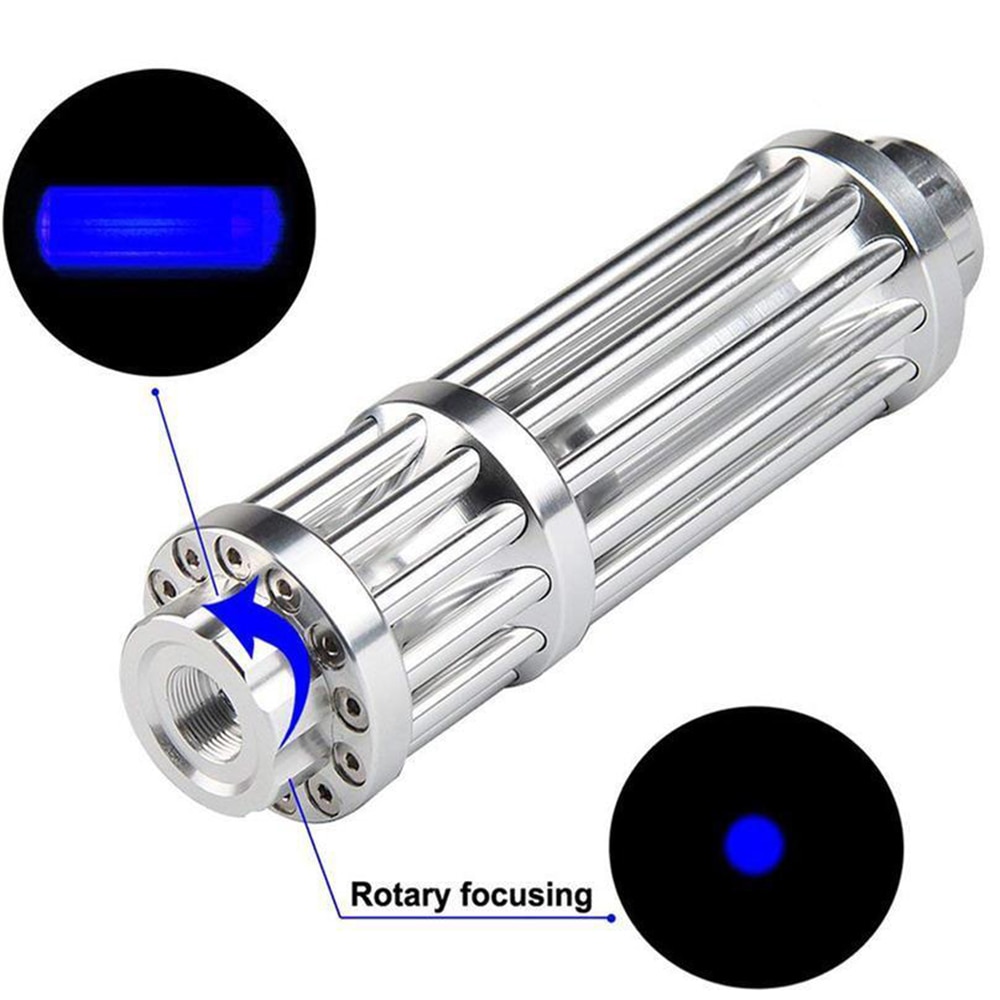 The most powerful blue laser flashlight high-power laser sight 450nm adjustable focus laser burning match/candle/cigar - Image 3