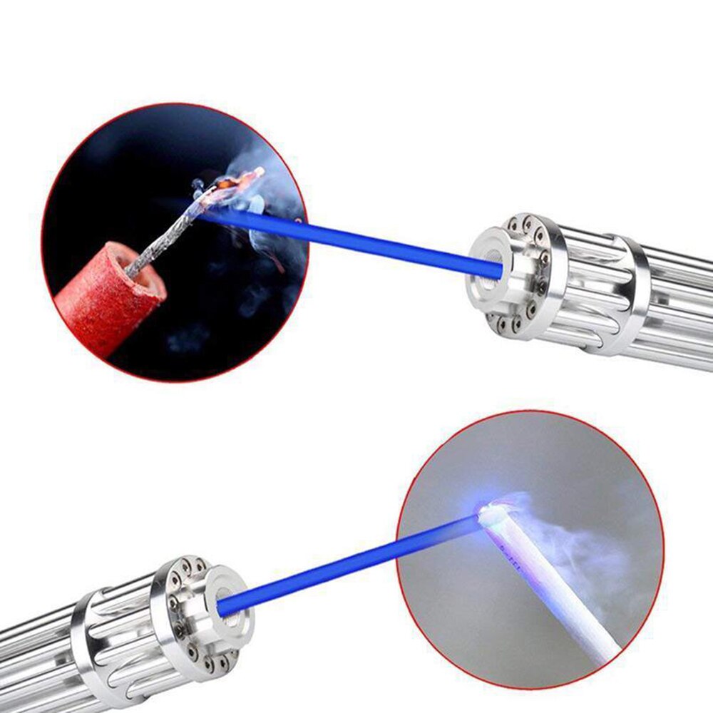 The most powerful blue laser flashlight high-power laser sight 450nm adjustable focus laser burning match/candle/cigar
