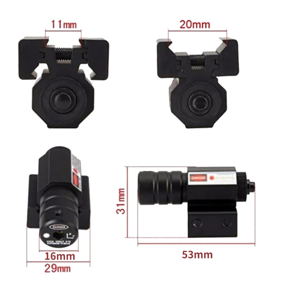 US Red Dot Laser Sight for Picatinny and Rifle with 635-655nm Adjustable 11mm/20mm Picatinny/Weaver Mount - Image 3