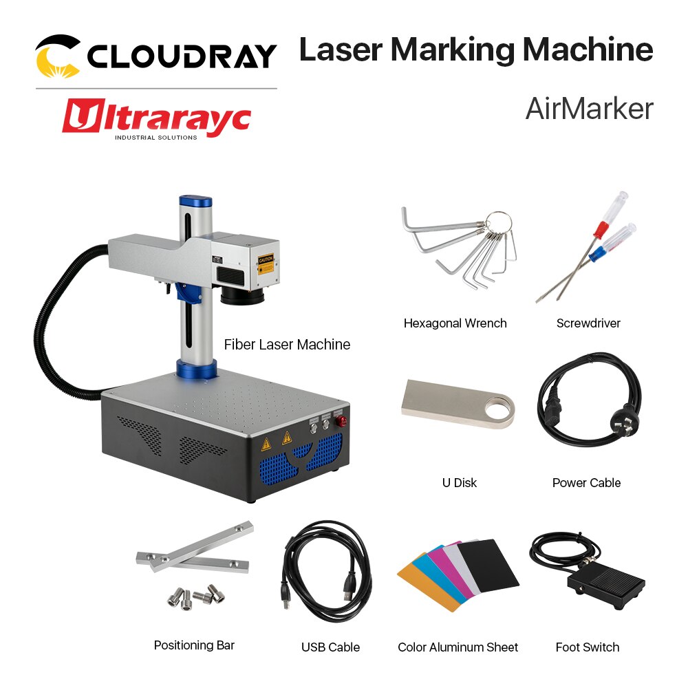 Ultrarayc Fiber Laser Marking Machine 1064nm Raycus 20W 30W Watt With Rotary Foldable Fiber Marking for DIY Marking Metal - Image 3