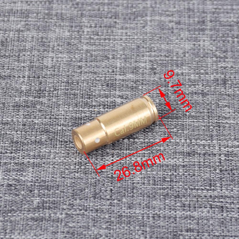 Universal Cartridge Red Laser Bore Sighter CAL.9mm Tactical Brass Boresight Colimador For Pistol With 9mm Bullet