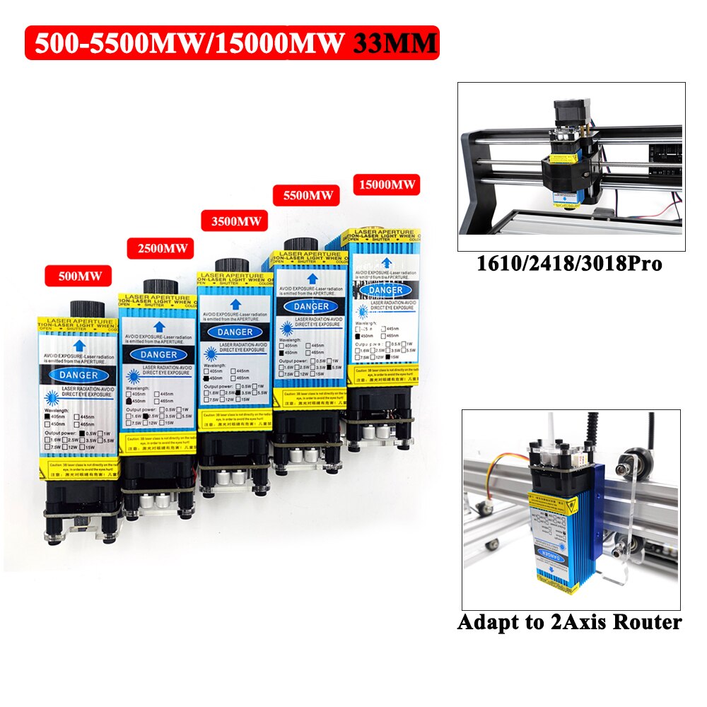 Upgraded 15W 450nm Fixed Focus Laser Module Cutting Head 3P TTL/PWM Stainless Steel Laser Engraver For CNC 3018 Pro Max - Image 3