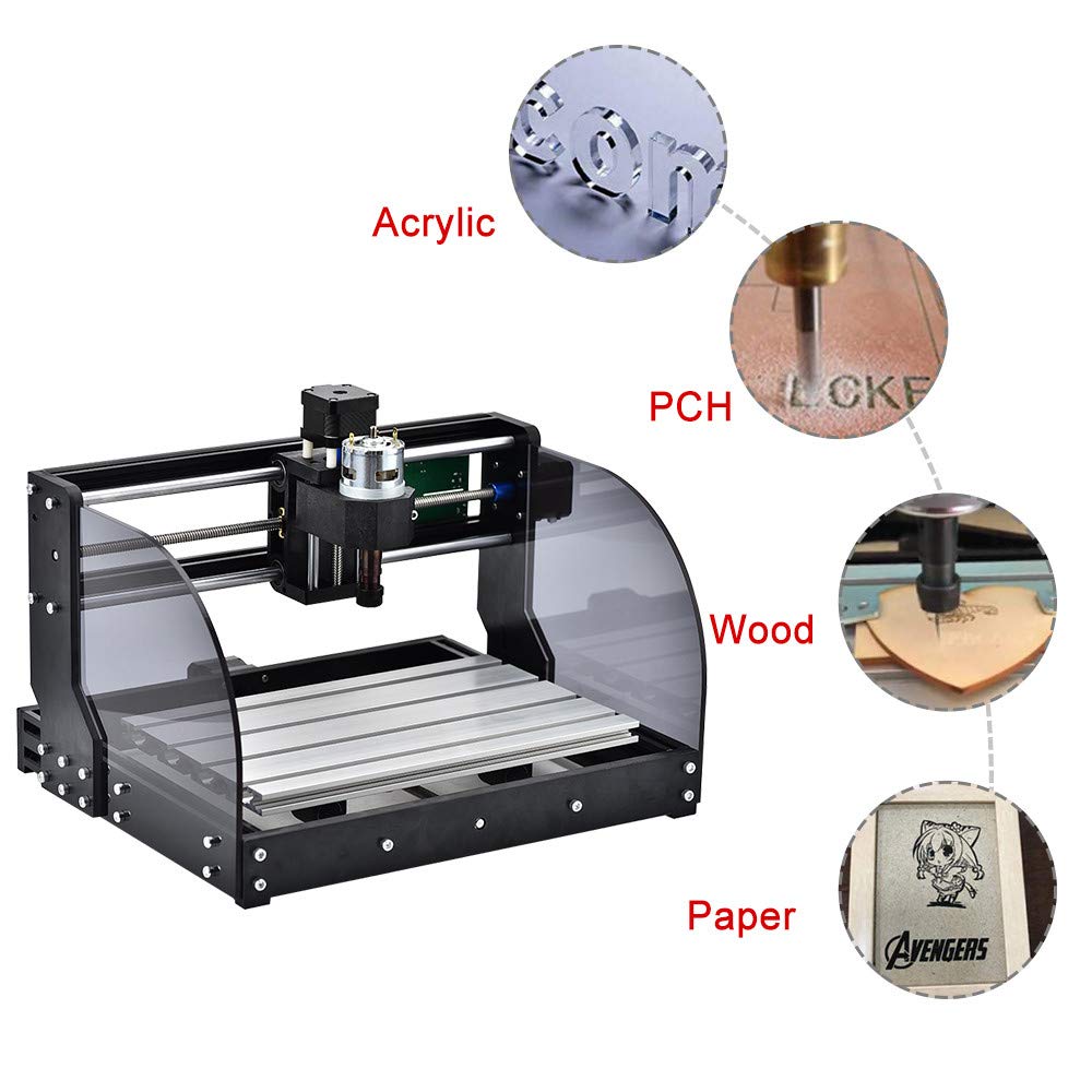 Upgraded 3018 Pro CNC Engraver DIY 3 Axis GRBL Laser Engraving Machine DIY Wood Router Cutter 2500mW Blue Laser Module -120W