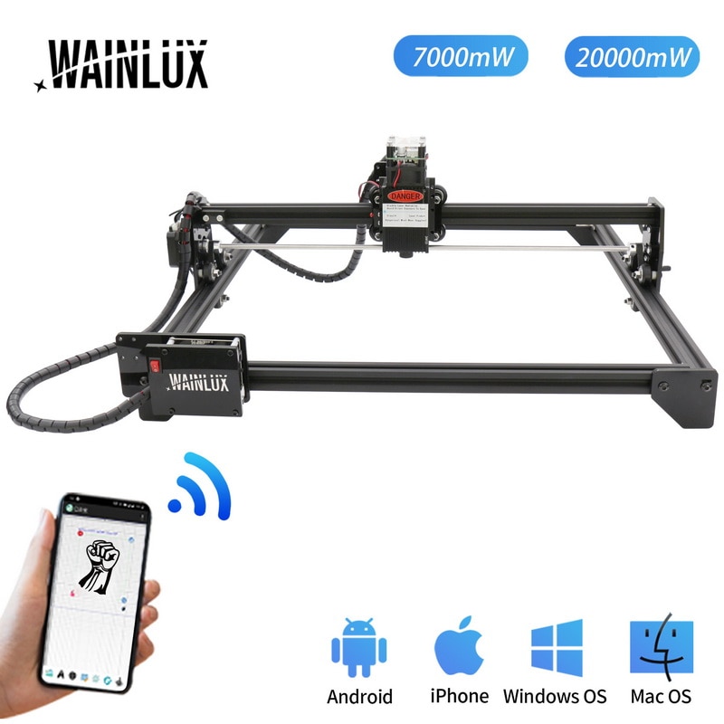 Upgraded 7W 20W DIY Laser Engraving Machine CNC Wood Router Laser Engraver Cutter Printer Print Logo Picture
