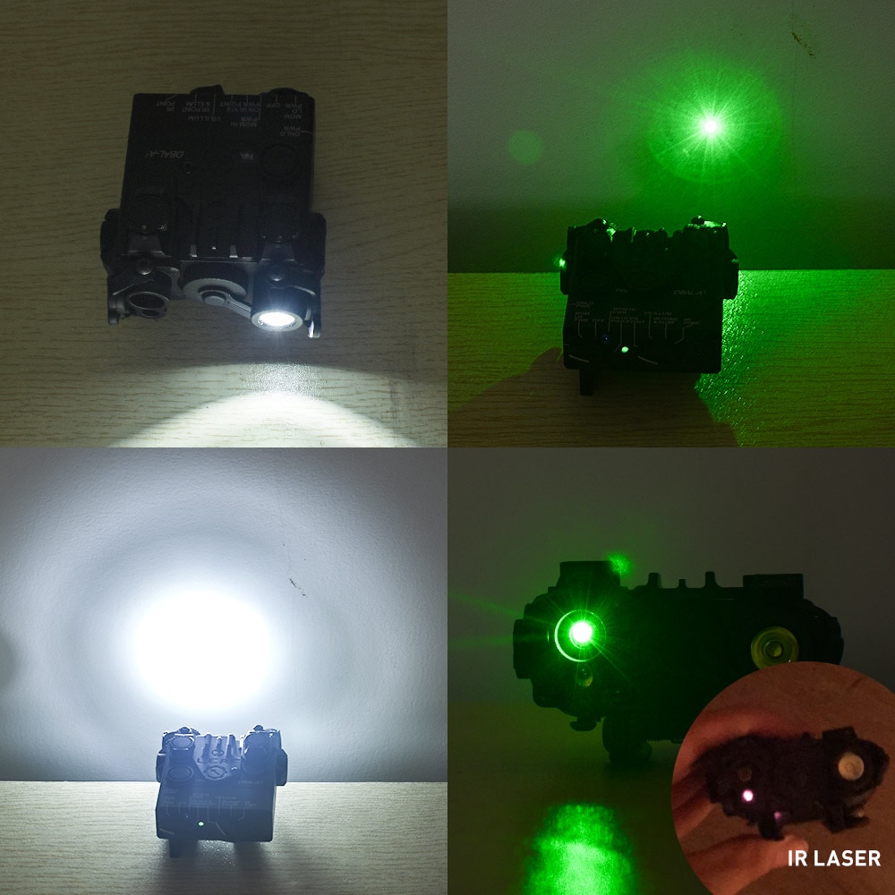 WADSN Airsoft DBAL-A2 Green IR Laser Flashlight Metal Ver Hunting Rifle dbal a2 PEQ Laser Sight with QD Mount for 20mm Rail - Image 2