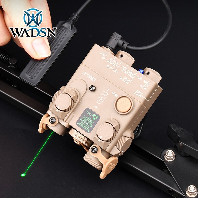 WADSN Tactical DBAL-A2 Mini Red Green Dot Aiming Hunting DBAL PEQ Laser Sight Airsoft Weapon Light without White Light Iaser