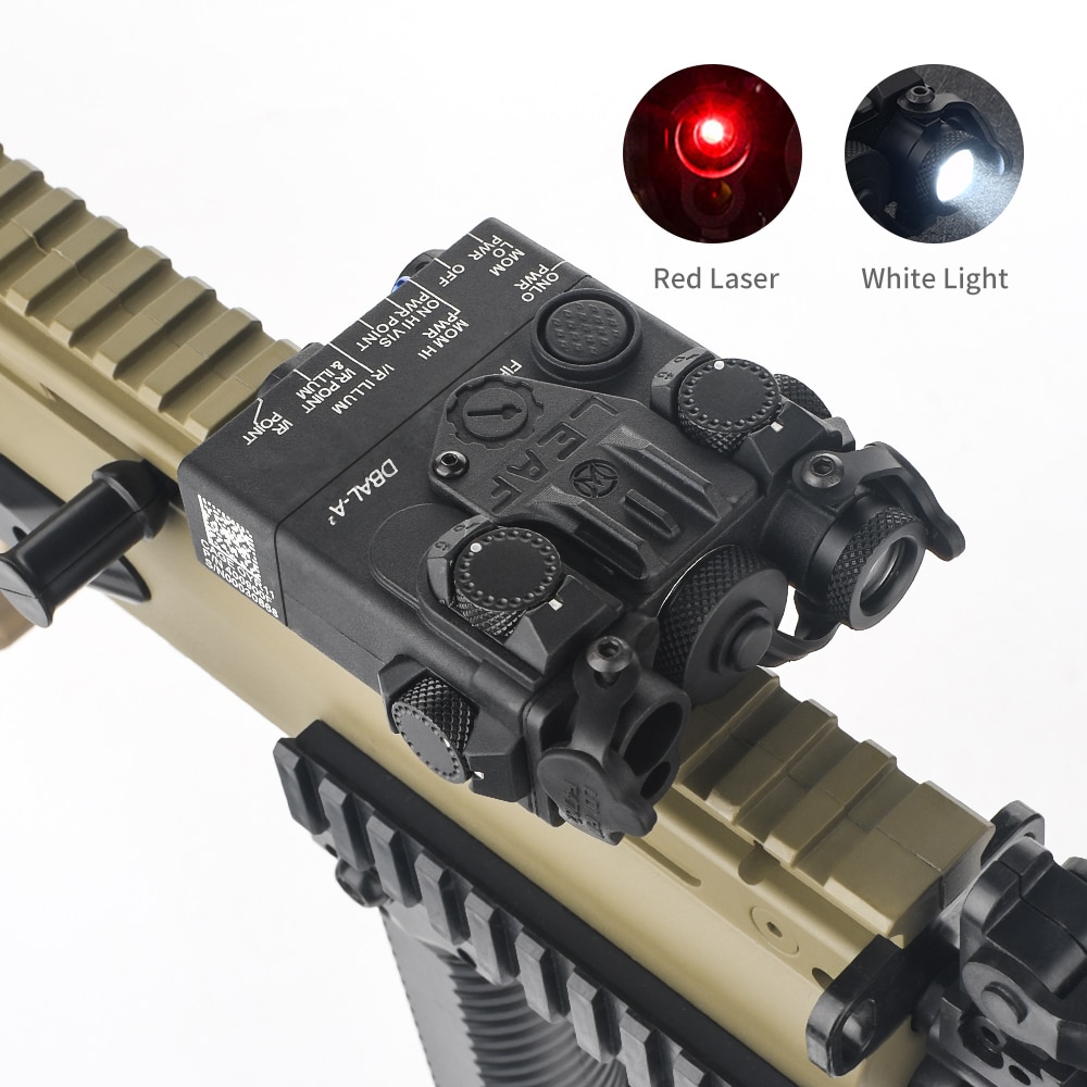 WADSN Tactical DBAL A2 Red Dot Laser Aiming Led Scout Light Hunting Gun DBAL PEQ Laser Torch Airsoft Weapon Light For Picatinny