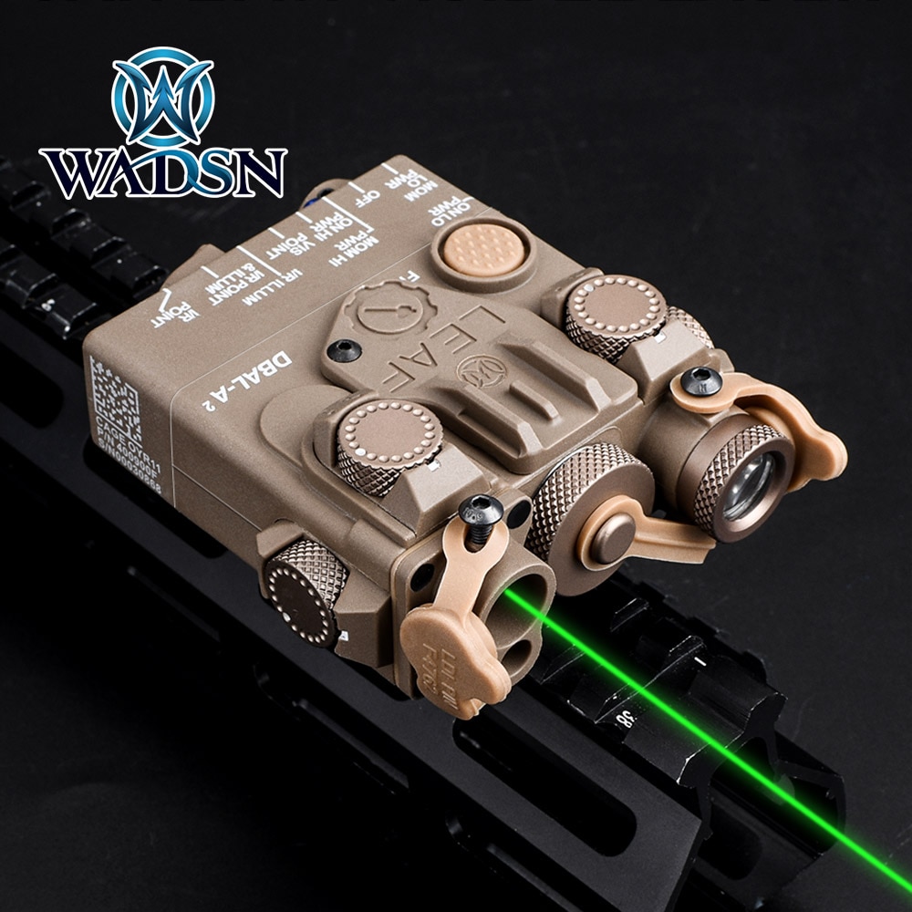 WADSN Tatical Mini DBAL A2 Dual Beam Red Green Laser Aim Flashlight Strobe Hunting DBAL Airsoft AN/PEQ-15A Laser Sight No IR - Image 2