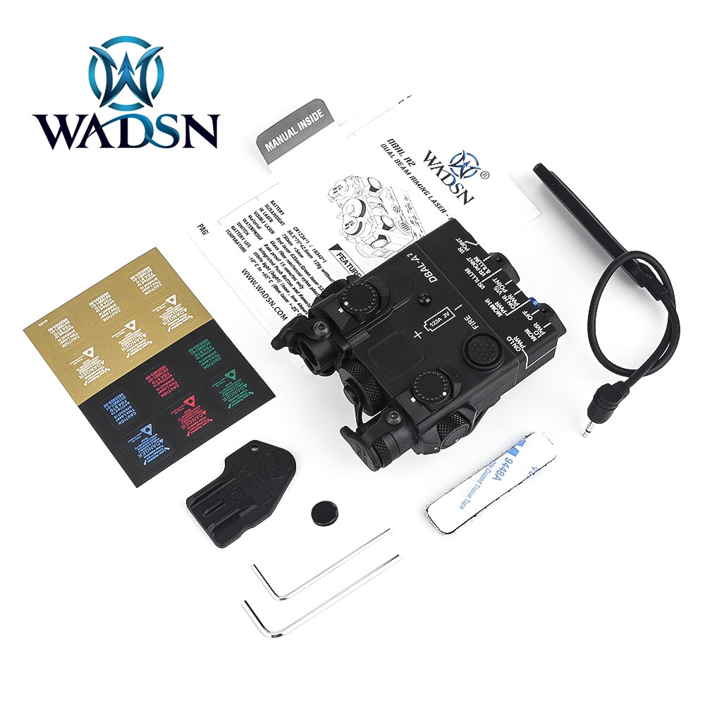 WADSN Tatical Mini DBAL A2 Dual Beam Red Green Laser Aim Flashlight Strobe Hunting DBAL Airsoft AN/PEQ-15A Laser Sight No IR - Image 5
