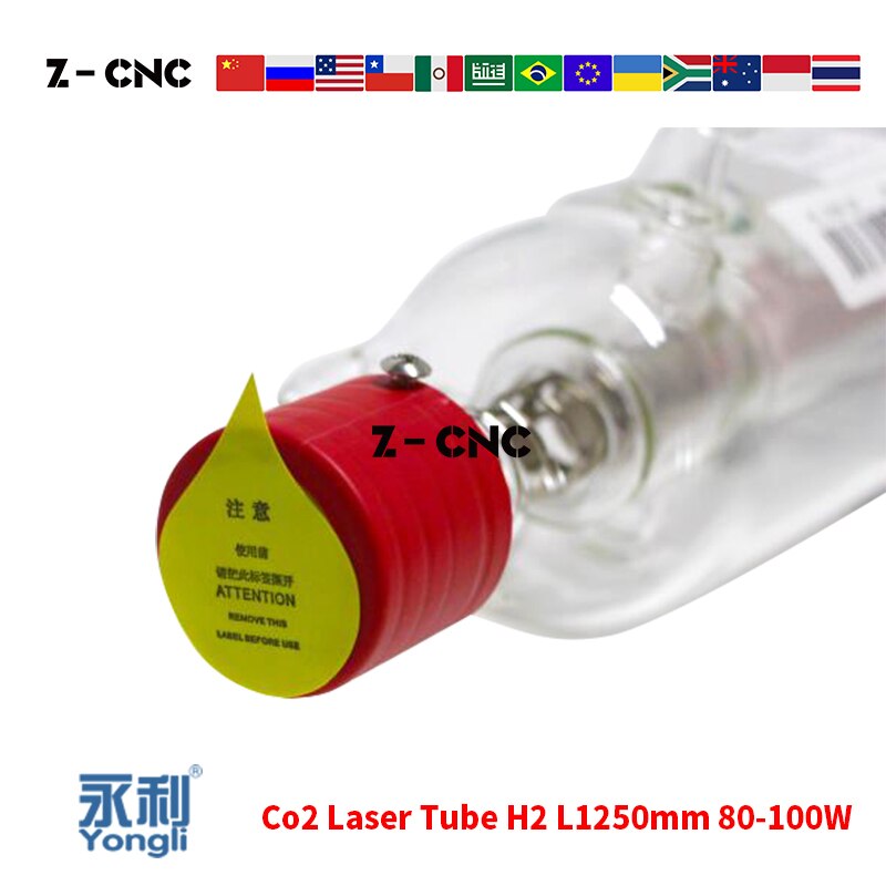 H2 Co2 Laser Tube 80W 90W 100W Length 1250mm Glass Sealed Laser Tube 10 Months Warranty Replace Yongli R3 Reci T2 EFR F2 - Image 2