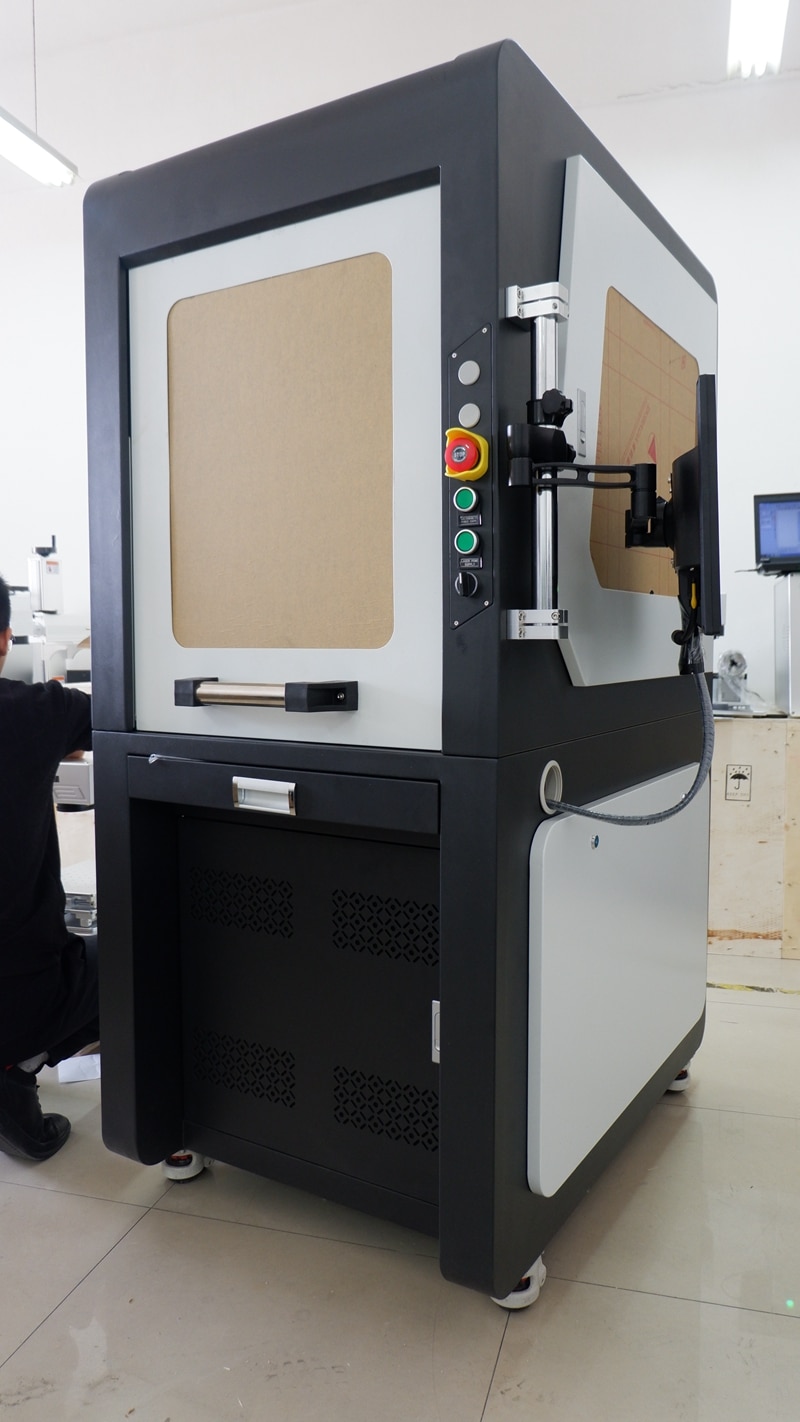 closed cover 50W raycus laser marking machine metal laser engraver for gold silver thin cutting ring bracelet inside mark - Image 5