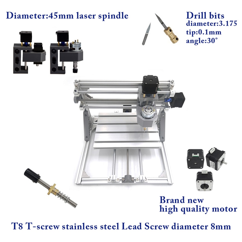 cnc laser 3018pro desktop mini disassembled engraving machine pcb milling machine wood carving machine with 15w laser head kit - Image 4