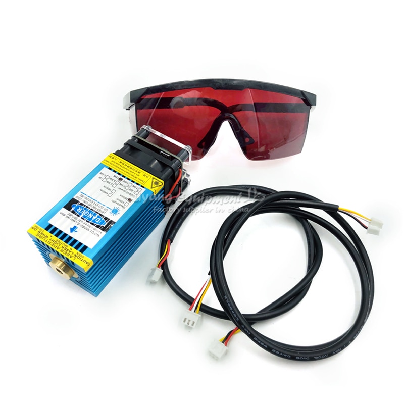 diode laser module TTL PMW mix control 405NM 450NM blue purple laser with goggles wires for laser engraving machine DIY use - Image 4