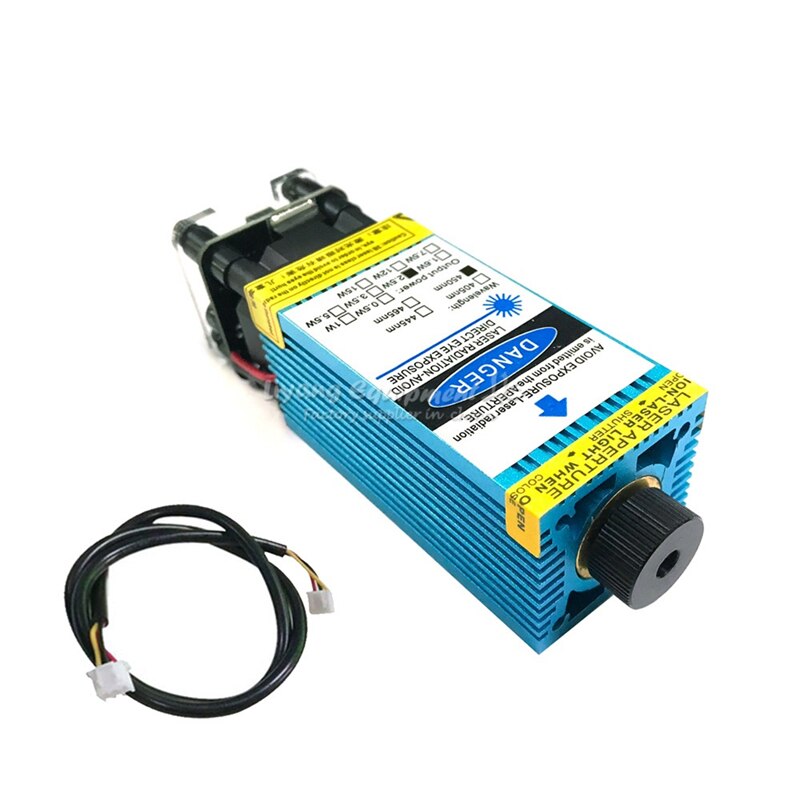 diode laser module head TTL PMW mix control forced air cooling 405NM 450NM blue purple laser with goggles wires - Image 5
