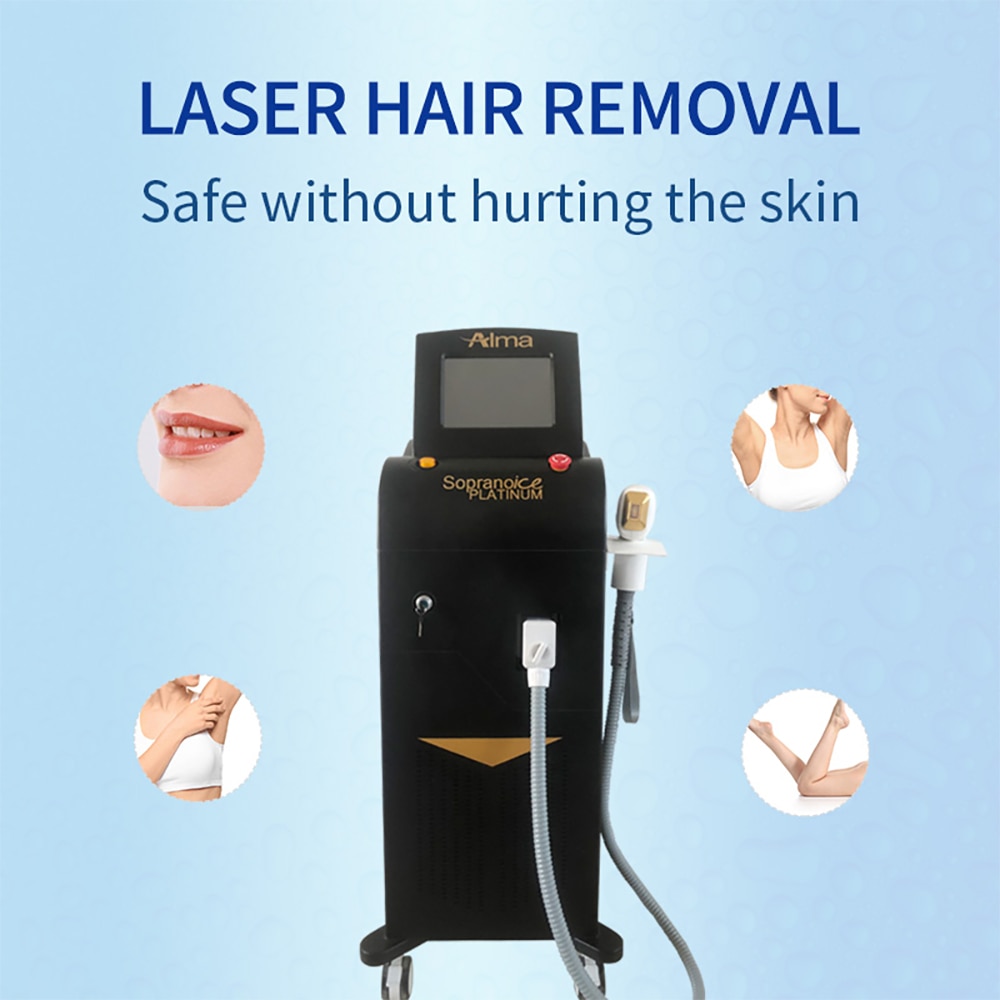 hair removal Soprano Alma igh power diode 808 laser 3 wavelength 1000W 1200W diode laser hair removal big spot 20 million shots