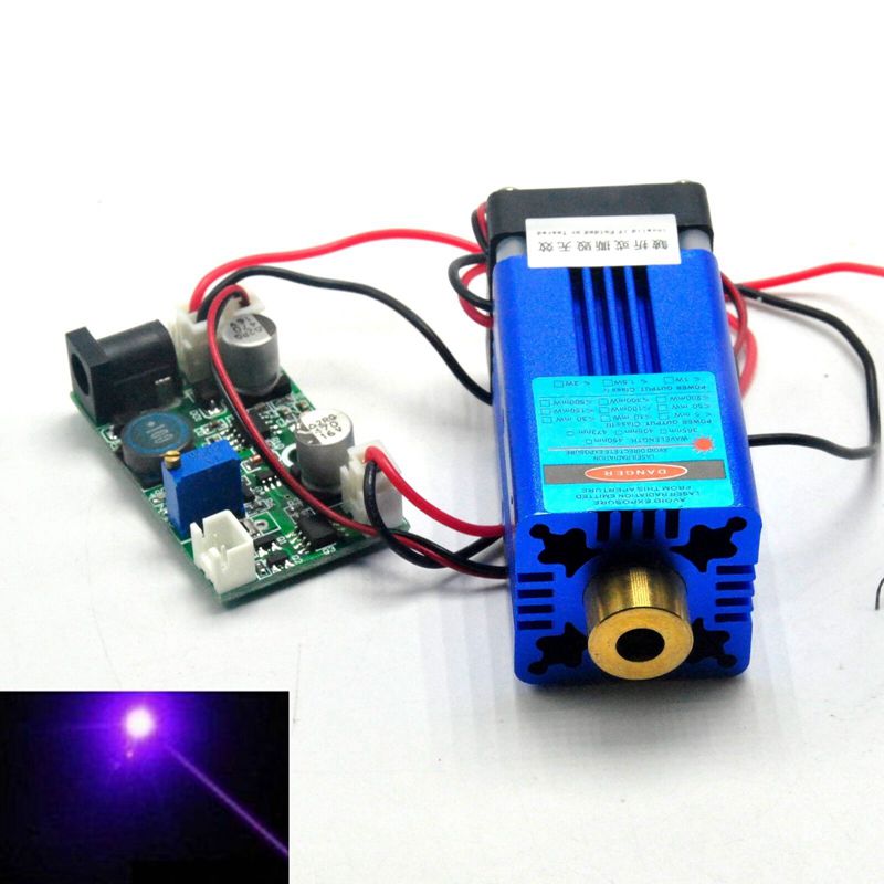 12V 405nm 300mW Violet Blue Laser Dot Module W/ TTL & Fan Cooling Stage Lights