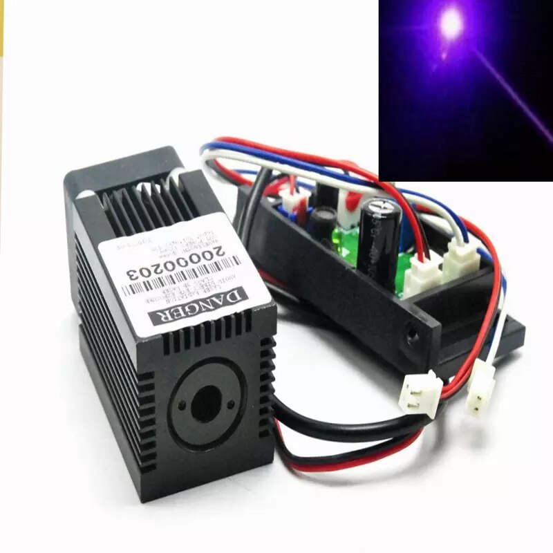 405nm 50mW Violet Blue Focus Dot Laser Module Stage Lights w/ Power Adapter 12V - Image 4