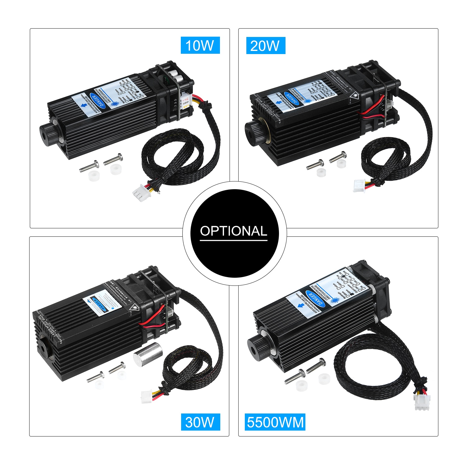 40W Laser Module Kit 448-462nm Continuous Laser Cutting Engraving Module Blue Light TTL Module Set For Laser Engraving Machine - Image 4